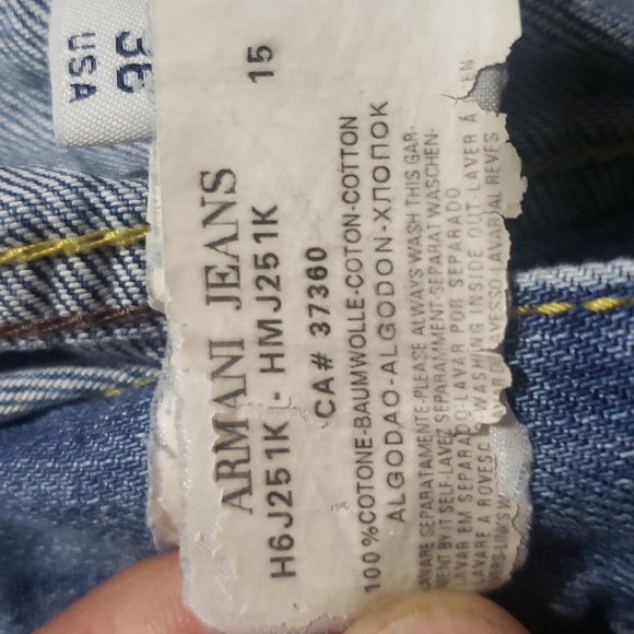 Armani Jeans Indigo Series 008 Mens Blue Button Fly Regular Jeans Size 36x32 - Picture 10 of 16